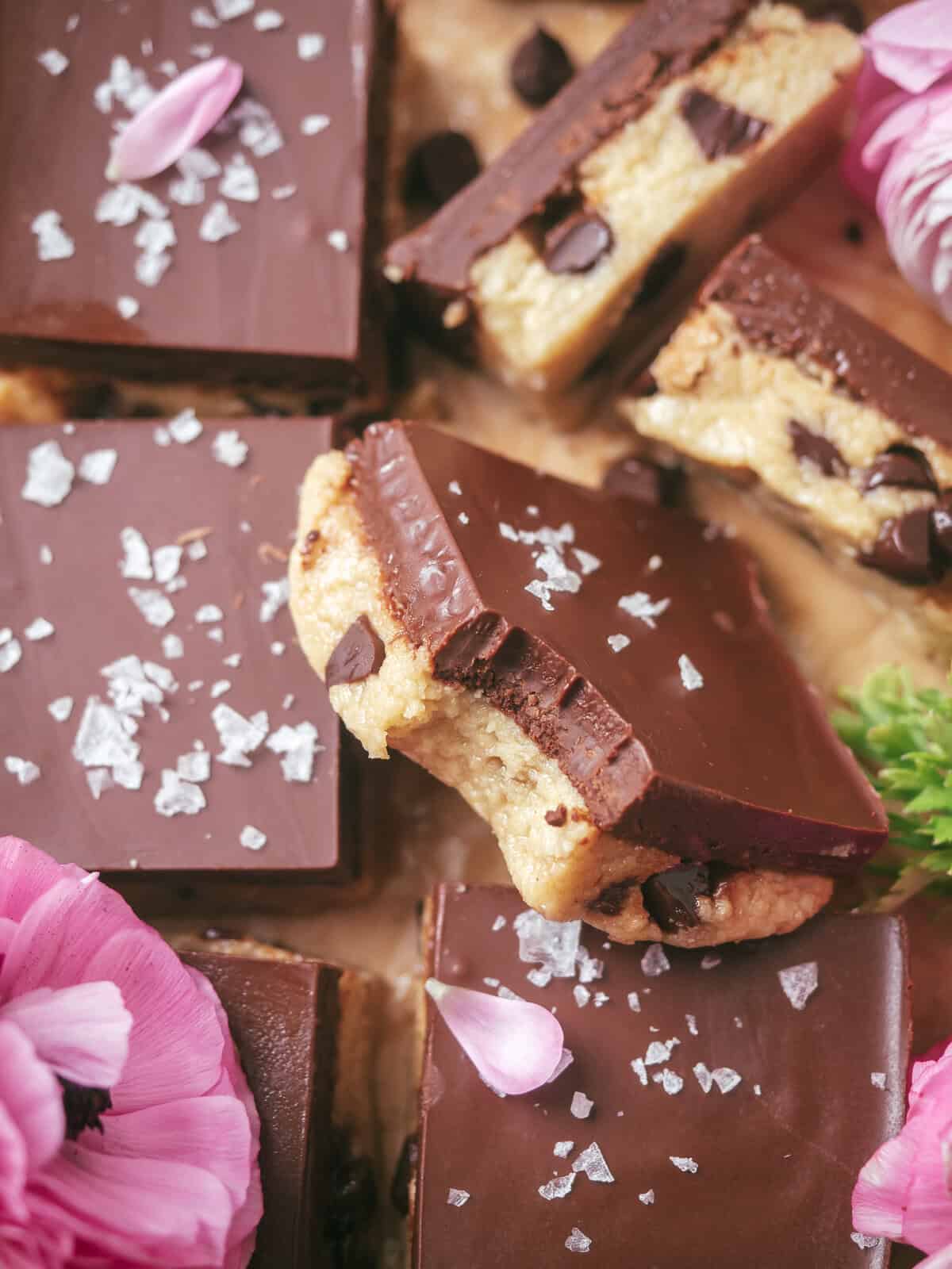 No Bake Collagen Cookie Dough Bars with Tahini Yoko's kitchen