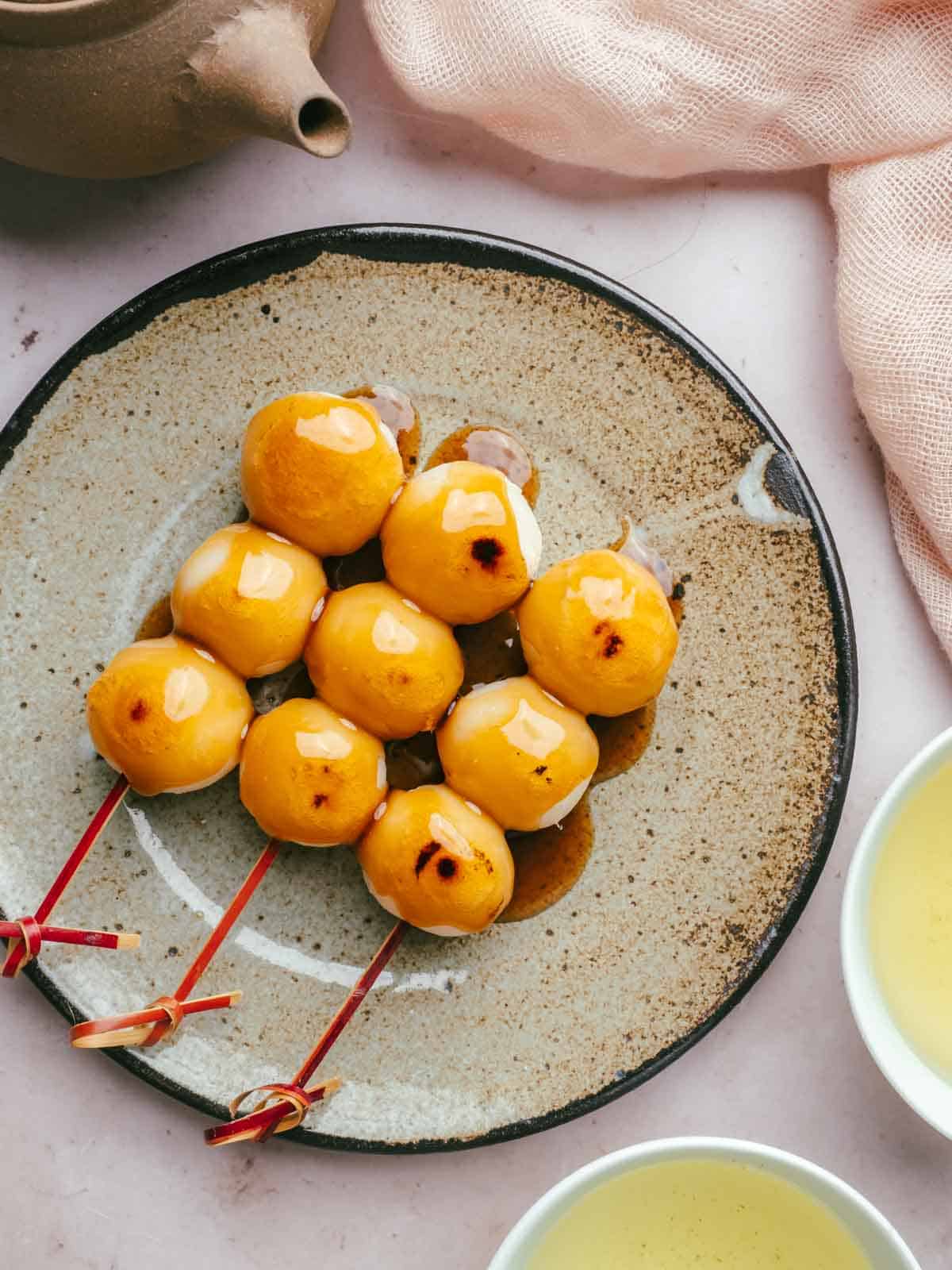 Dango✩ Classic Mitarashi Dango(Japanese Rice Dumplings with Glaze